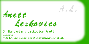 anett leskovics business card